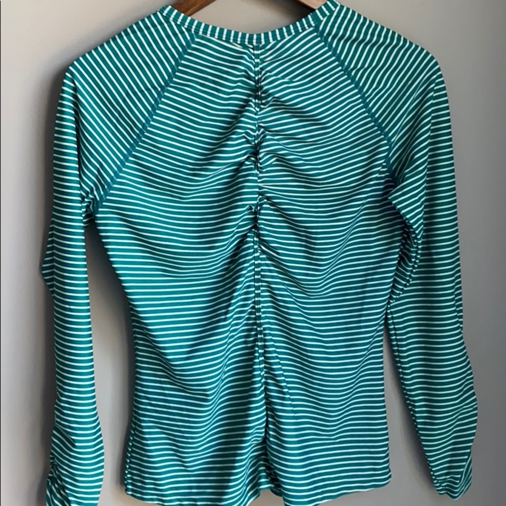 Athleta Nylon Striped Ruched Top M - Picture 5 of 7